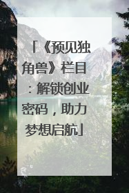 《预见独角兽》栏目：解锁创业密码，助力梦想启航
