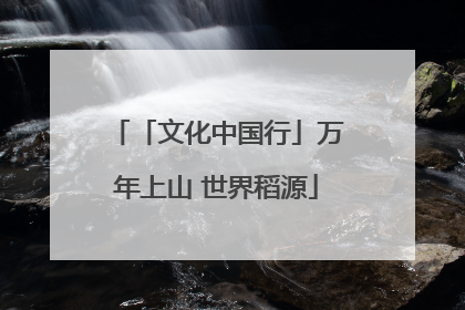 「文化中国行」万年上山 世界稻源