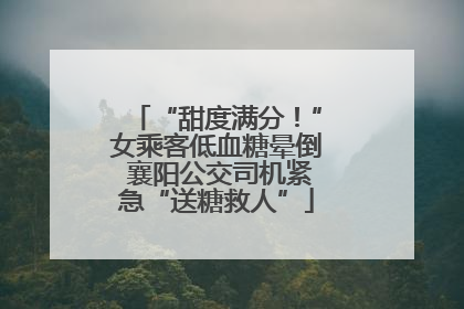 “甜度满分！”女乘客低血糖晕倒 襄阳公交司机紧急“送糖救人”