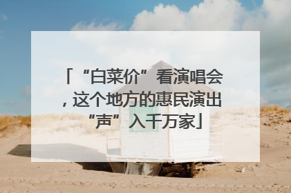“白菜价”看演唱会，这个地方的惠民演出“声”入千万家