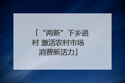 “两新”下乡进村 激活农村市场消费新活力