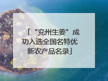 “兖州生姜”成功入选全国名特优新农产品名录