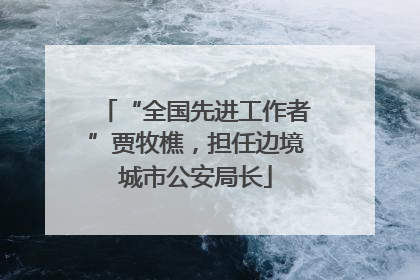 “全国先进工作者”贾牧樵，担任边境城市公安局长