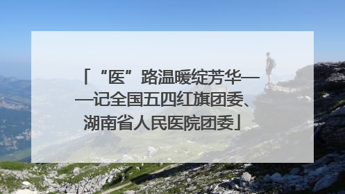 “医”路温暖绽芳华——记全国五四红旗团委、湖南省人民医院团委
