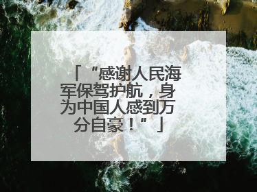 “感谢人民海军保驾护航，身为中国人感到万分自豪！”