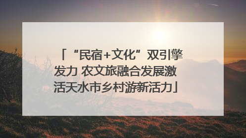 “民宿+文化”双引擎发力 农文旅融合发展激活天水市乡村游新活力
