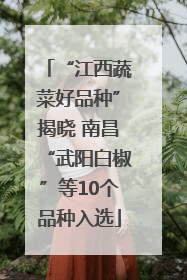 “江西蔬菜好品种”揭晓 南昌“武阳白椒”等10个品种入选