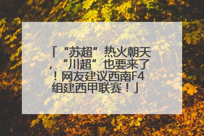 “苏超”热火朝天，“川超”也要来了！网友建议西南F4组建西甲联赛！