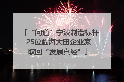 “问道”宁波制造标杆 25位临海大田企业家取回“发展真经”
