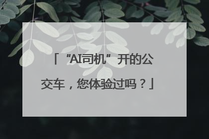 “AI司机”开的公交车，您体验过吗？