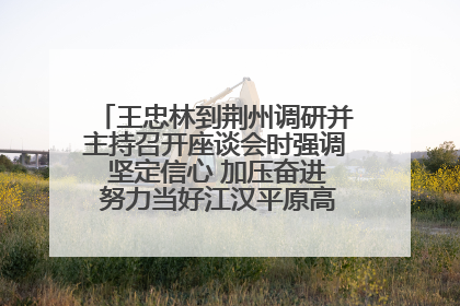 王忠林到荆州调研并主持召开座谈会时强调 坚定信心 加压奋进 努力当好江汉平原高质量发展排头兵