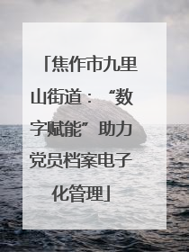 焦作市九里山街道：“数字赋能”助力党员档案电子化管理