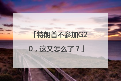 特朗普不参加G20，这又怎么了？