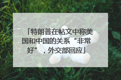 特朗普在帖文中称美国和中国的关系“非常好”，外交部回应