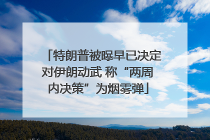 特朗普被曝早已决定对伊朗动武 称“两周内决策”为烟雾弹
