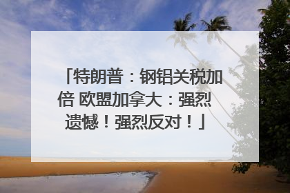 特朗普：钢铝关税加倍 欧盟加拿大：强烈遗憾！强烈反对！