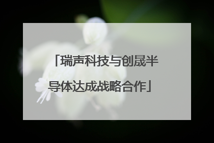 瑞声科技与创晟半导体达成战略合作