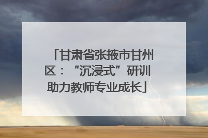 甘肃省张掖市甘州区：“沉浸式”研训助力教师专业成长