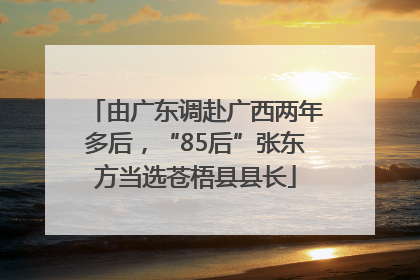 由广东调赴广西两年多后，“85后”张东方当选苍梧县县长