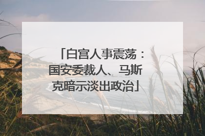 白宫人事震荡：国安委裁人、马斯克暗示淡出政治
