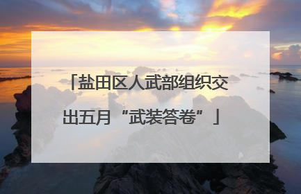 盐田区人武部组织交出五月“武装答卷”