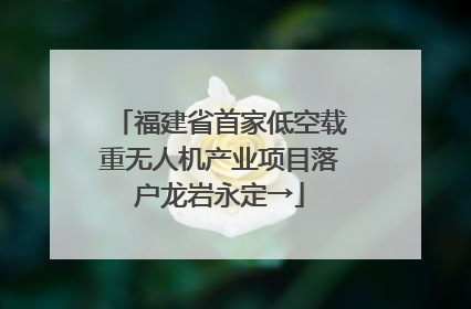 福建省首家低空载重无人机产业项目落户龙岩永定→