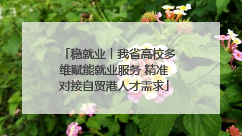 稳就业丨我省高校多维赋能就业服务 精准对接自贸港人才需求