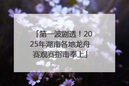 第一波剧透！2025年湖南各地龙舟赛观赛指南奉上