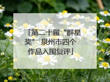 第二十届“群星奖” 泉州市四个作品入围复评