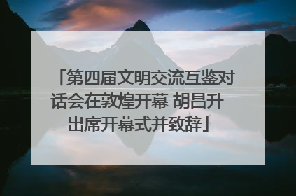 第四届文明交流互鉴对话会在敦煌开幕 胡昌升出席开幕式并致辞