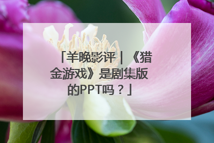 羊晚影评｜《猎金游戏》是剧集版的PPT吗？