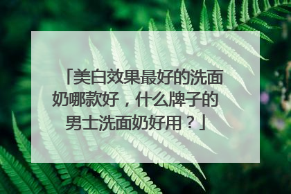 美白效果最好的洗面奶哪款好，什么牌子的男士洗面奶好用？