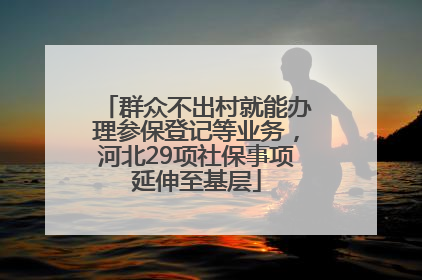 群众不出村就能办理参保登记等业务，河北29项社保事项延伸至基层