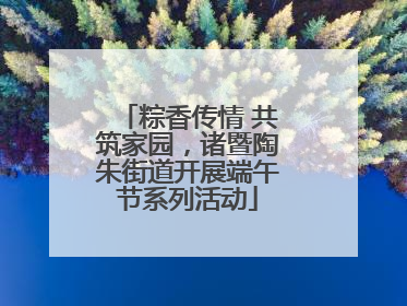 粽香传情 共筑家园，诸暨陶朱街道开展端午节系列活动