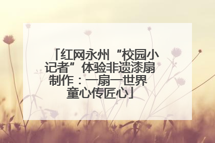 红网永州“校园小记者”体验非遗漆扇制作：一扇一世界 童心传匠心