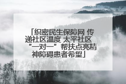 织密民生保障网 传递社区温度 太平社区“一对一”帮扶点亮精神障碍患者希望