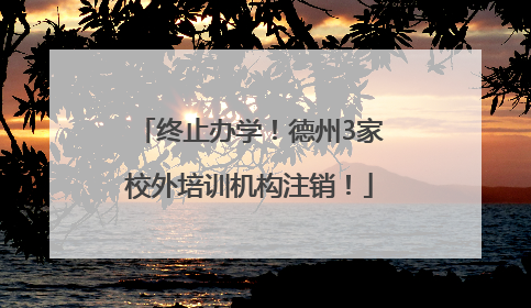 终止办学！德州3家校外培训机构注销！