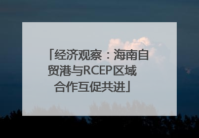 经济观察：海南自贸港与RCEP区域合作互促共进