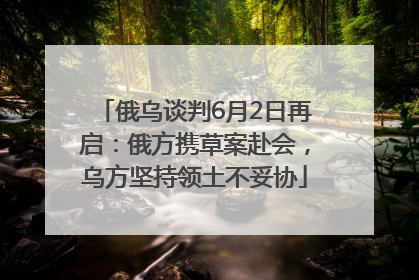 俄乌谈判6月2日再启：俄方携草案赴会，乌方坚持领土不妥协