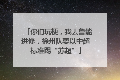 你们玩梗，我去鲁能进修，徐州队要以中超标准踢“苏超”