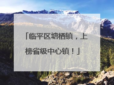 临平区塘栖镇，上榜省级中心镇！