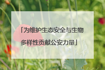 为维护生态安全与生物多样性贡献公安力量