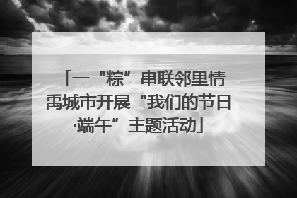 一“粽”串联邻里情 禹城市开展“我们的节日·端午”主题活动