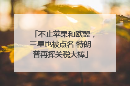 不止苹果和欧盟，三星也被点名 特朗普再挥关税大棒