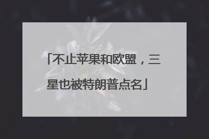 不止苹果和欧盟，三星也被特朗普点名
