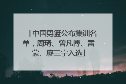 中国男篮公布集训名单，周琦、曾凡博、雷蒙、廖三宁入选