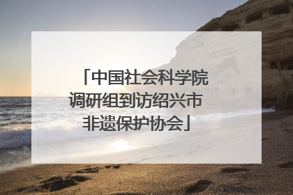 中国社会科学院调研组到访绍兴市非遗保护协会