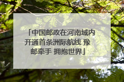 中国邮政在河南域内开通首条洲际航线 豫邮牵手 拥抱世界