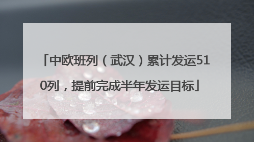 中欧班列（武汉）累计发运510列，提前完成半年发运目标