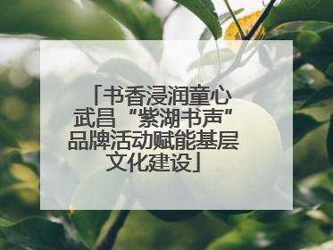 书香浸润童心 武昌“紫湖书声”品牌活动赋能基层文化建设